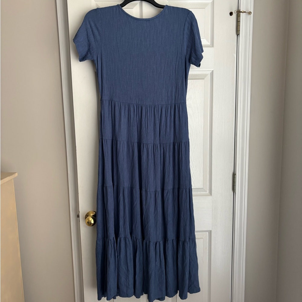 Chelsea & Theodore Navy Tiered Maxi Dress - Picture 2 of 2